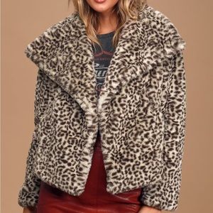 Band of Gypsies Faux Fur Leopard Coat - women’s size small